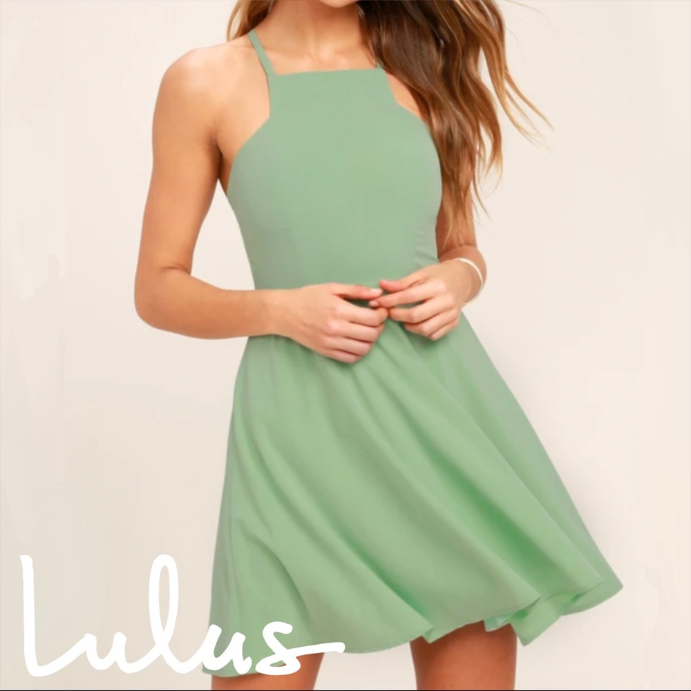 Call to Charms Sage Green Skater Dress